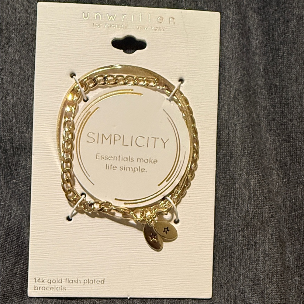 Unwritten Gold flash plated Bracelet duo